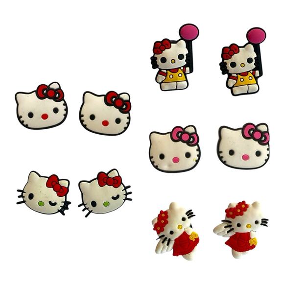 Hello Kitty Croc Charms Set | 6 Pairs (12 Pieces) | Kawaii Shoe Accessories - Picture 1 of 8